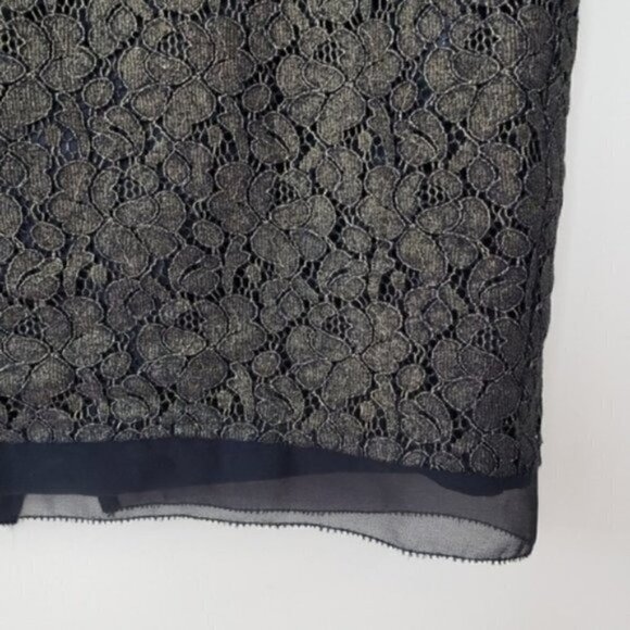 Ann Taylor Factory | Gold Floral Lace Overlay Pencil Skirt Size 8 - Picture 2 of 4